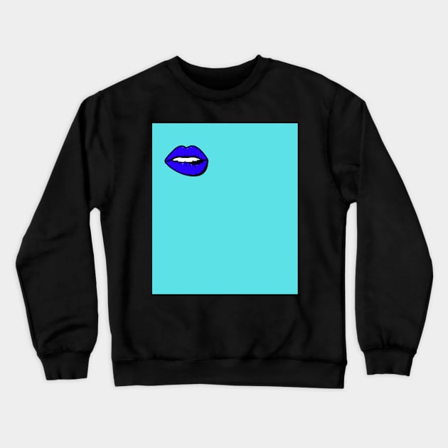 DSMP Blue Lips Crewneck Sweatshirt by JEWEBIE